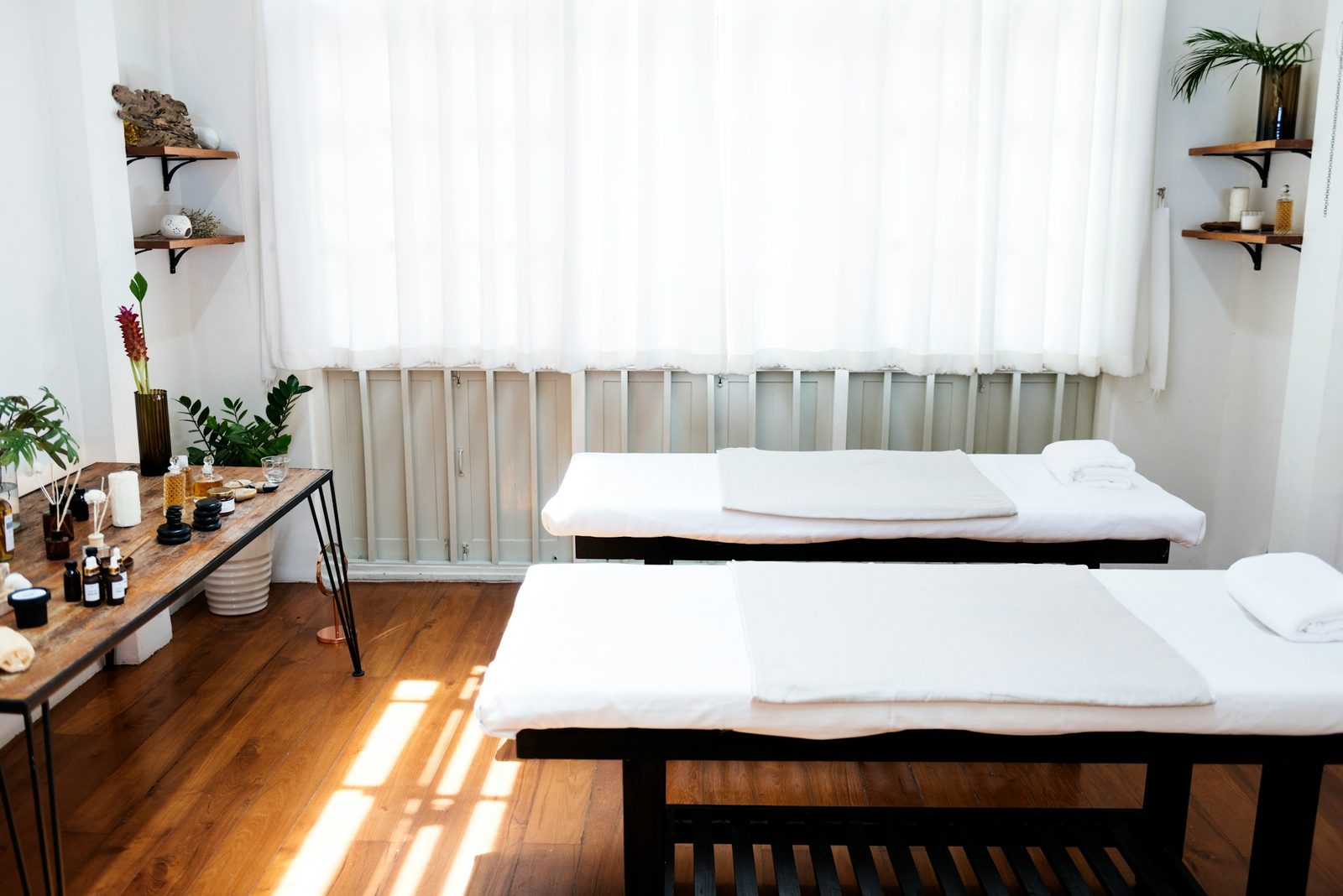 Aesthetic clinic treatment room, clean and modern