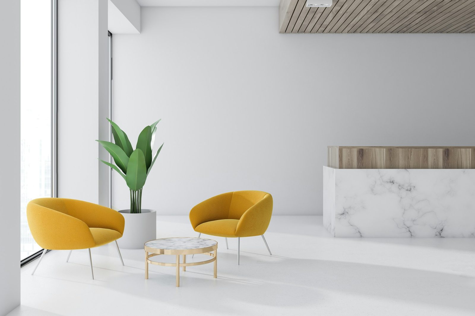 Medical clinic reception and waiting area