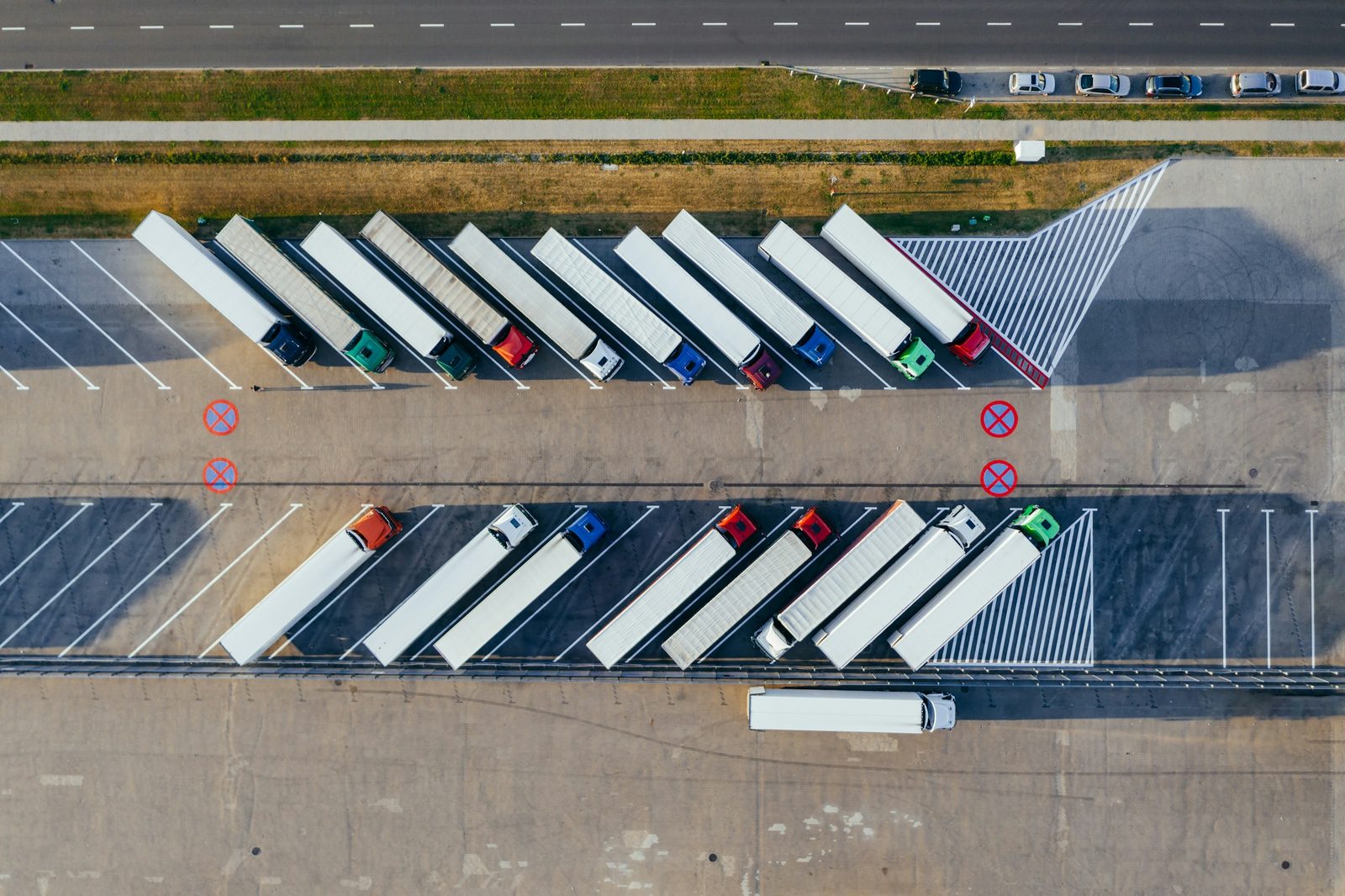 Freight and fleet tracking software on screen